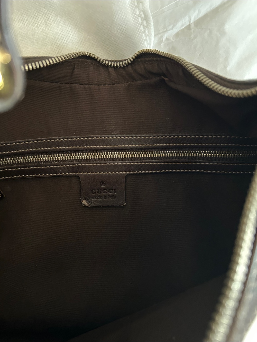 Gucci Bamboo Horsebit Canvas Shoulder Bag with Bamboo Accent - Picture 12 of 16